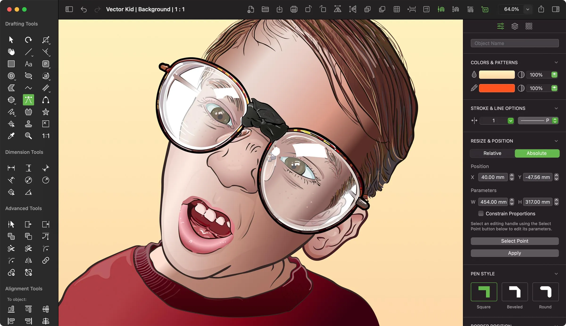 Beeindruckende Vektorillustration oder Explosionszeichnung, realisiert mit MacDraft Pro für kreative Mac-Nutzer