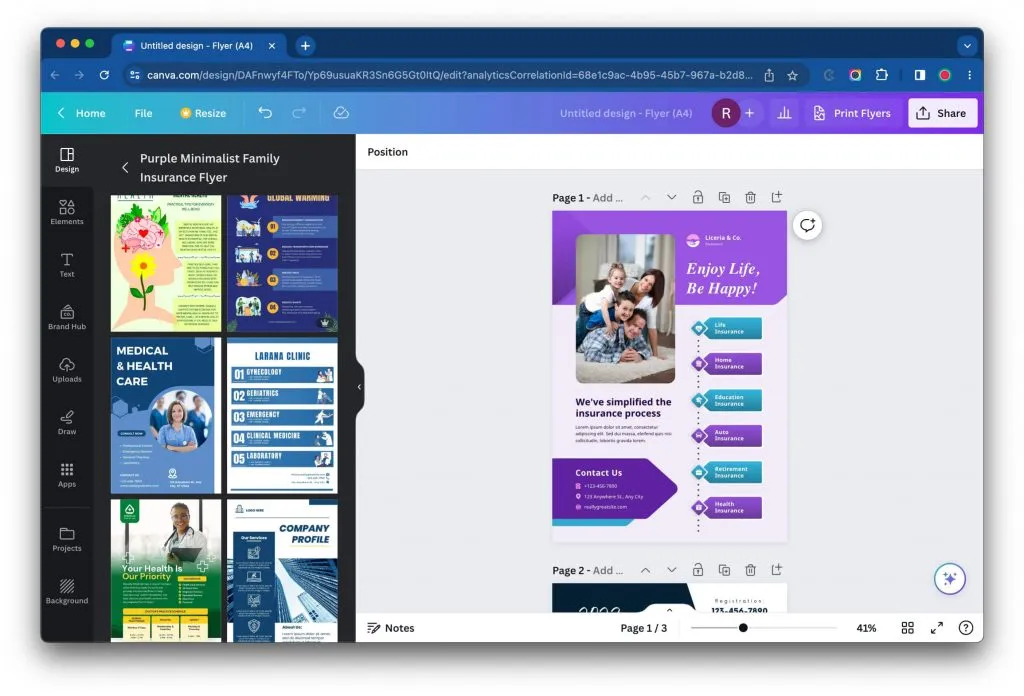 Beispiel einer Canva-Vorlage