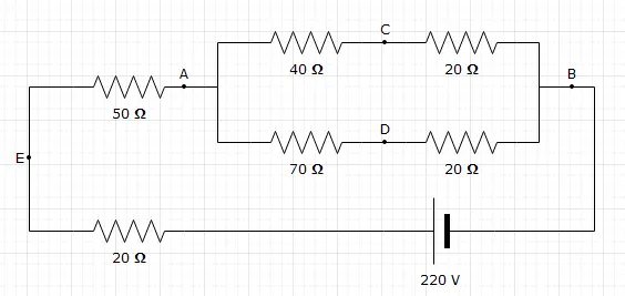 Beispiel eines elektrischen Stromkreises, gezeichnet mit Diagrams.net