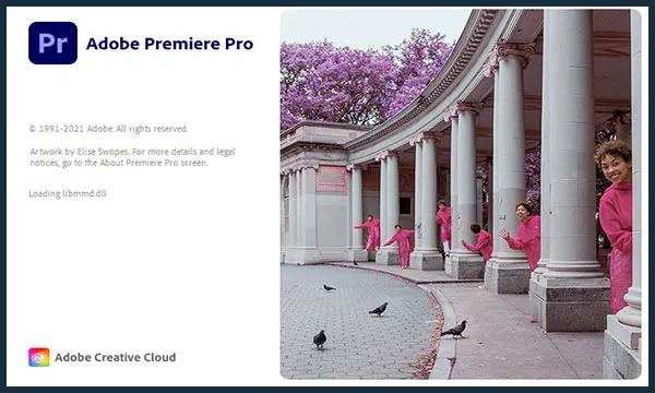 Benutzeroberfläche von Adobe Premiere Pro 2022 mit geöffnetem Projekt und Timeline