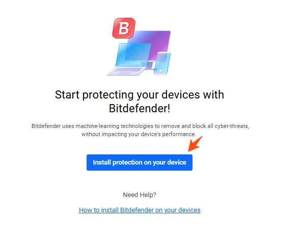 Bestätigungsbildschirm: Bitdefender Free Trial wurde erfolgreich aktiviert und ist bereit zur Nutzung.