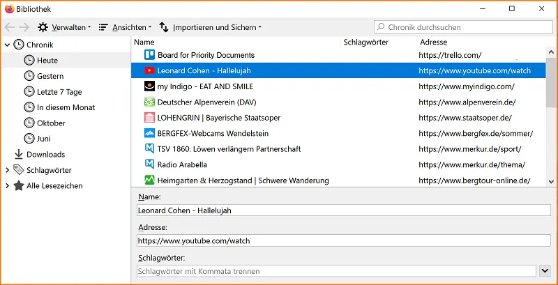 Bibliothek Chronik Sidebar fx71