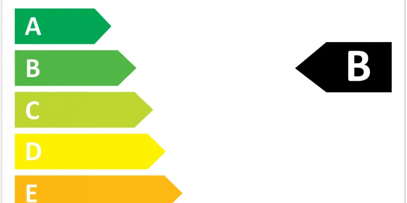 Bild vom EU-Energielabel auf einer Waschmaschine.