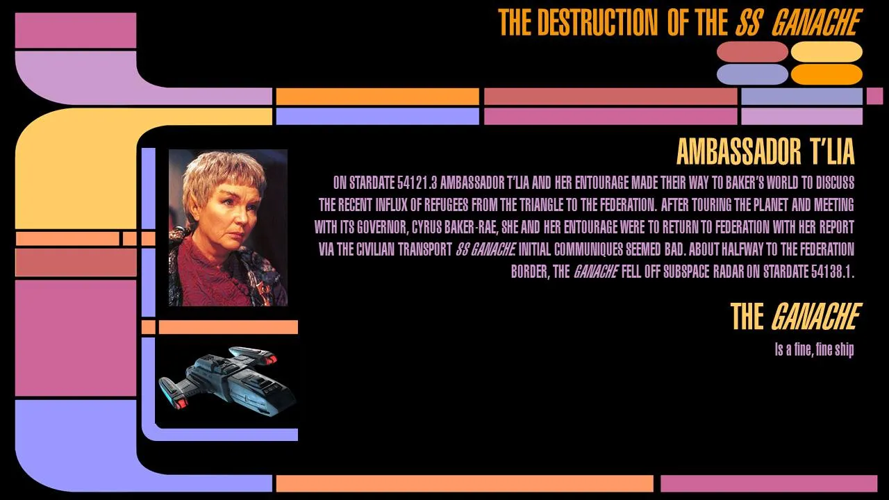 Bildschirmansicht einer Star Trek PowerPoint Vorlage mit einem Missionsbriefing über die U.S.S. Discovery.