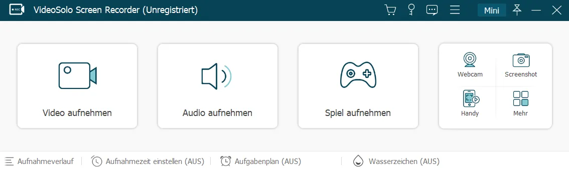 Bildschirmaufnahme für Windows 10 mit VideoSolo erstellen
