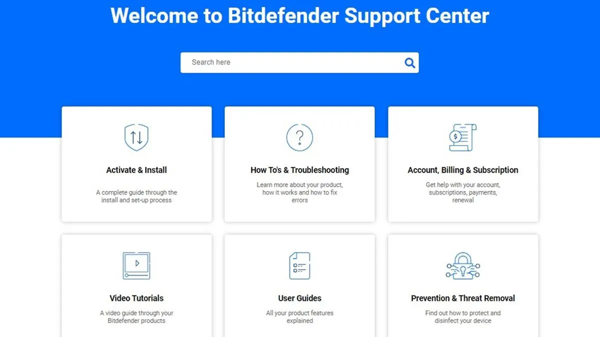Bildschirmfoto von Bitdefender Antivirus Plus während des Installationsprozesses oder des Supports