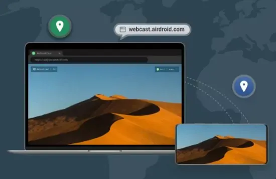 Bildschirmspiegelung von Smartphone auf TV Browser mit AirDroid Cast Web