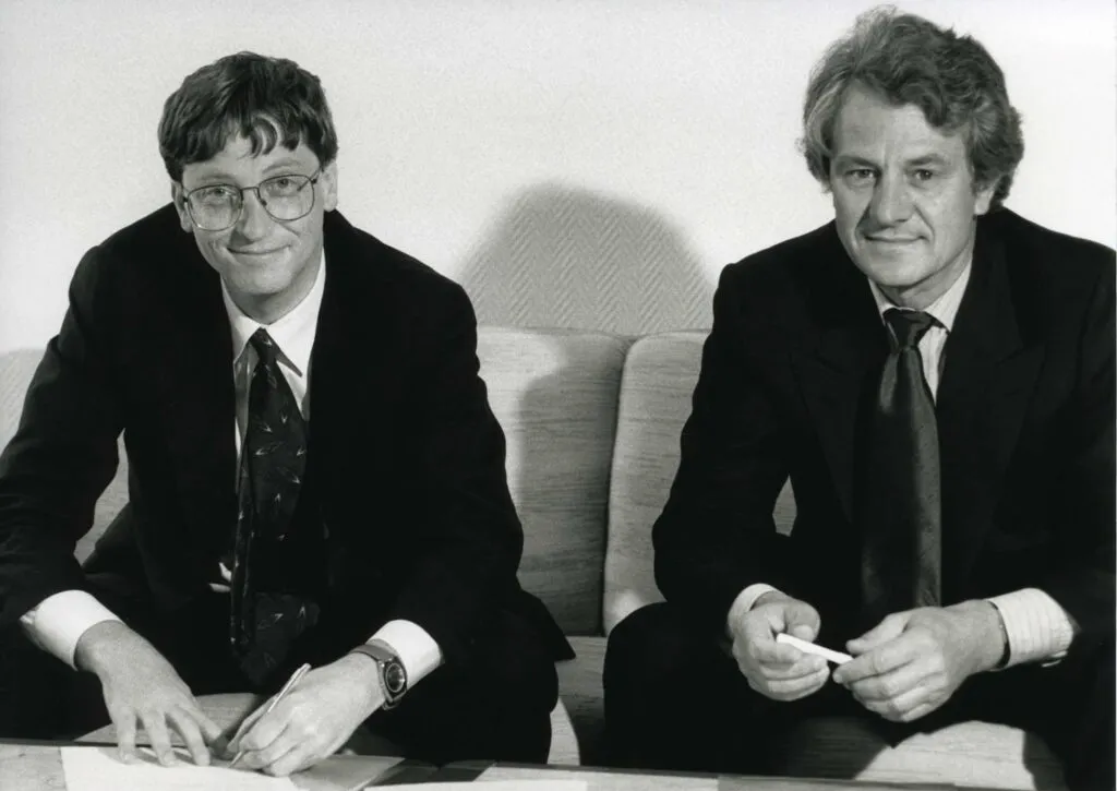 Bill Gates und Hasso Plattner im Jahr 1993