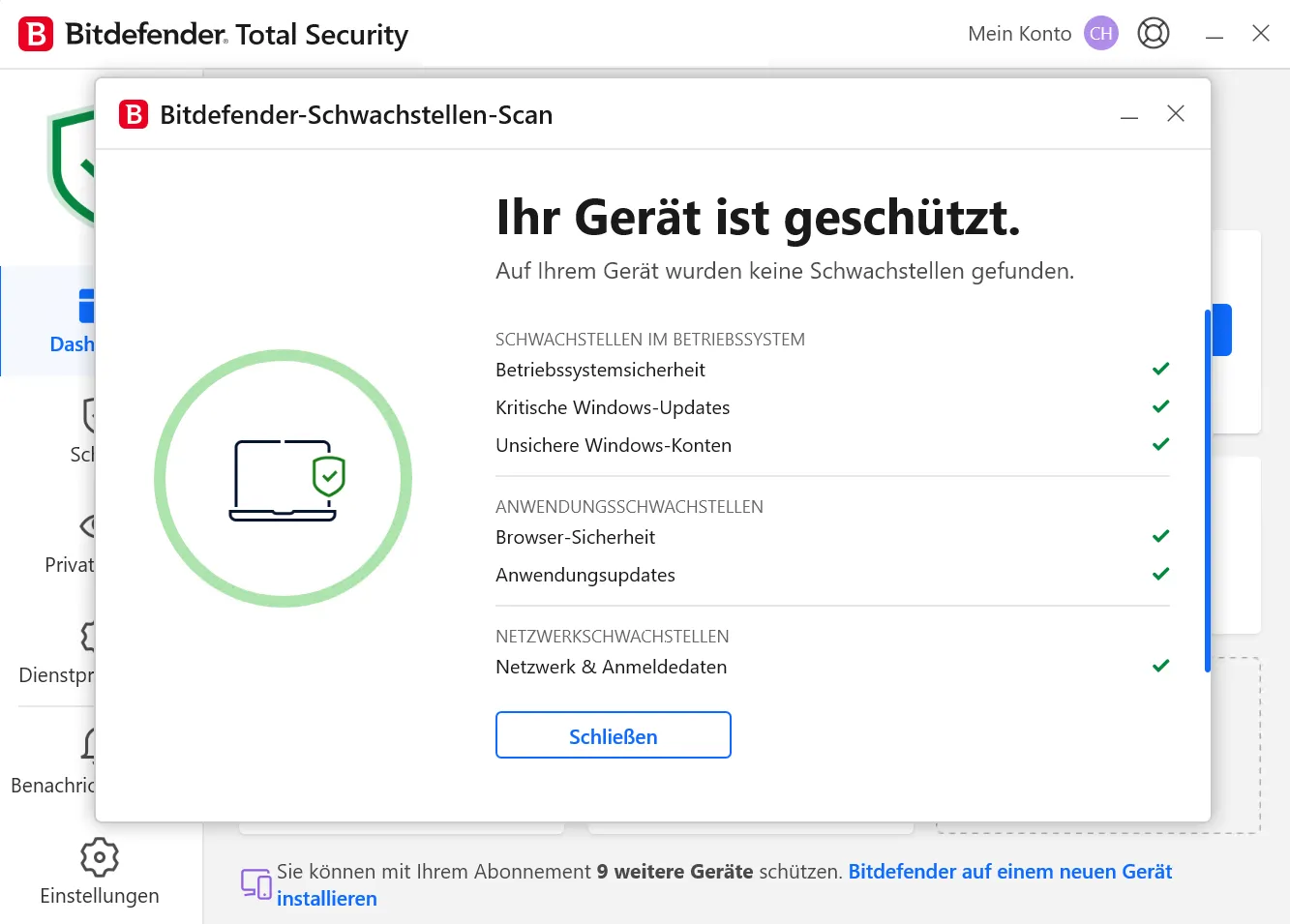 Bitdefender Schwachstellen-Scanner erkennt Sicherheitslücken auf Ihrem PC, um Angriffe durch Malware und Ransomware zu verhindern.