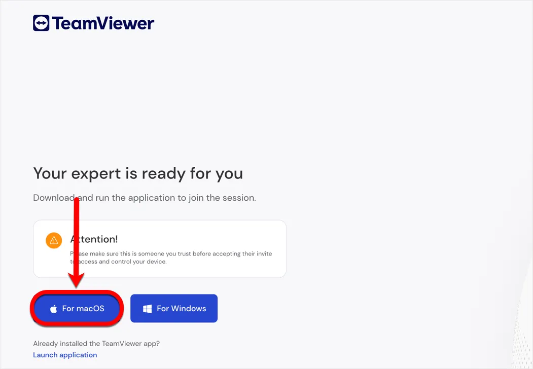 Bitdefender TeamViewer auf macOS beitreten