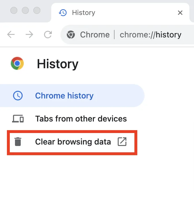 Browserdaten in Chrome löschen