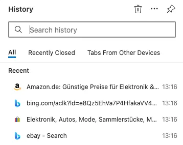 Browserverlauf in Microsoft Edge
