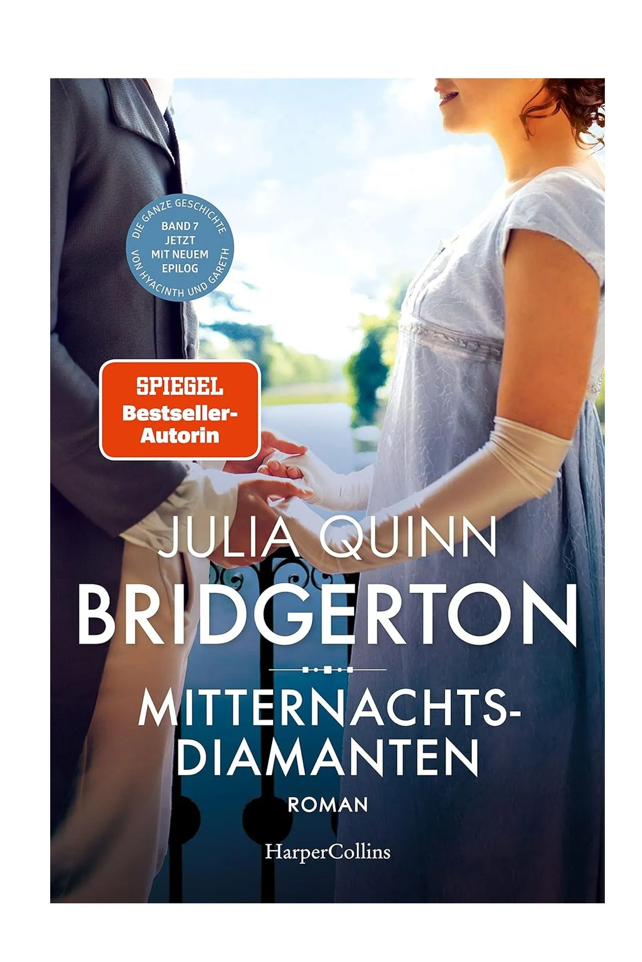 Buchcover des siebten Bridgerton-Bandes, "Mitternachtsdiamanten", mit Hyacinth Bridgertons Geschichte