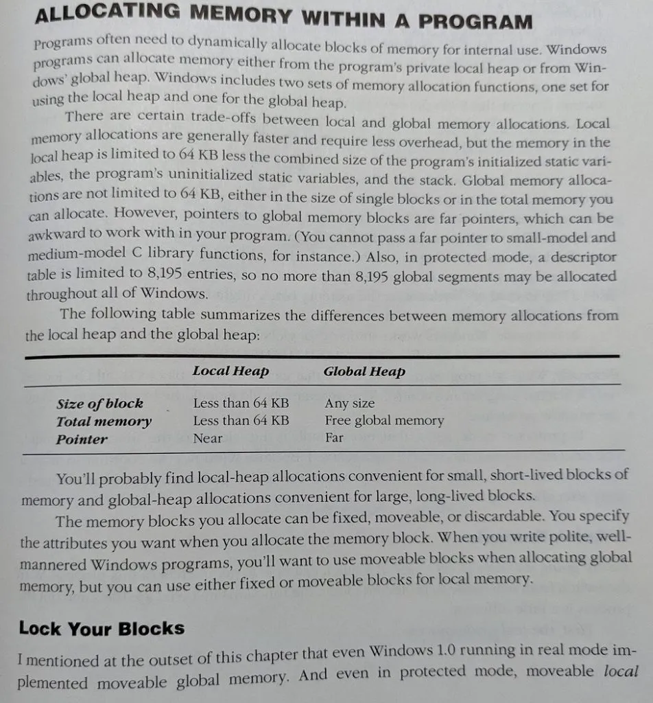 Buchseite über Speicherzuweisung für 16-Bit-Anwendungen in Windows 3.1
