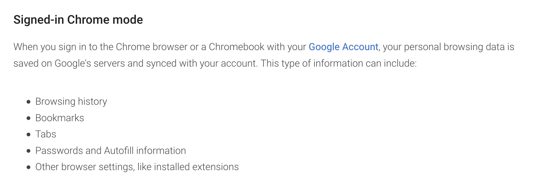 Chrome Datenschutzrichtlinie Modi