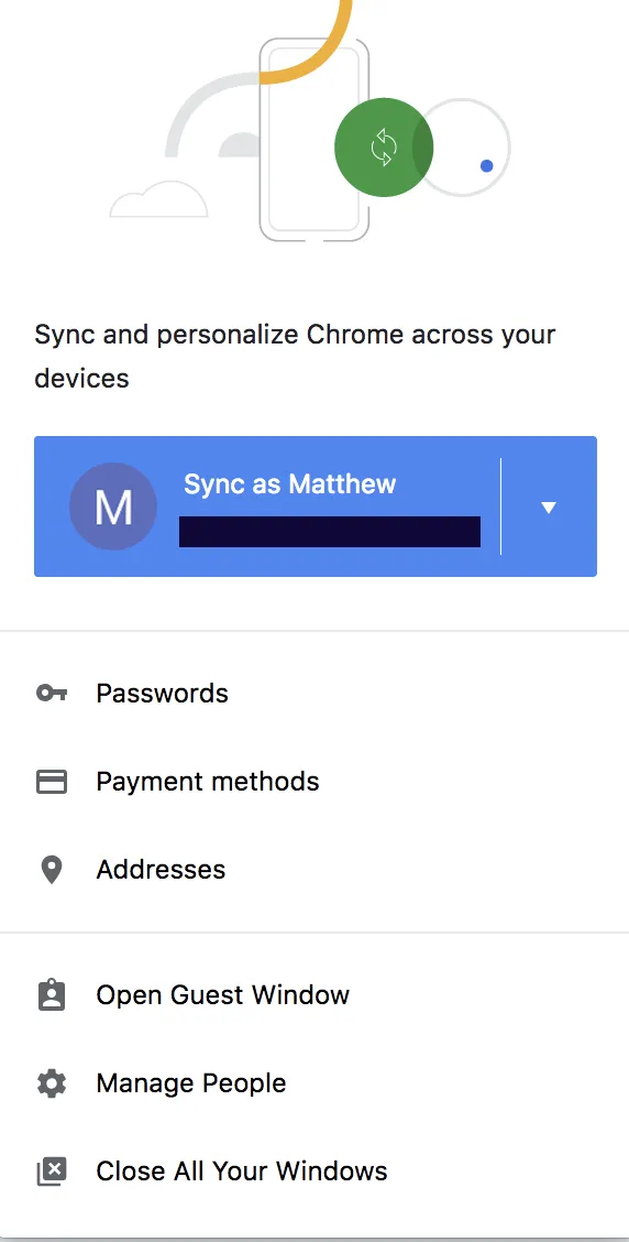 Chrome Sync UI Dark Pattern