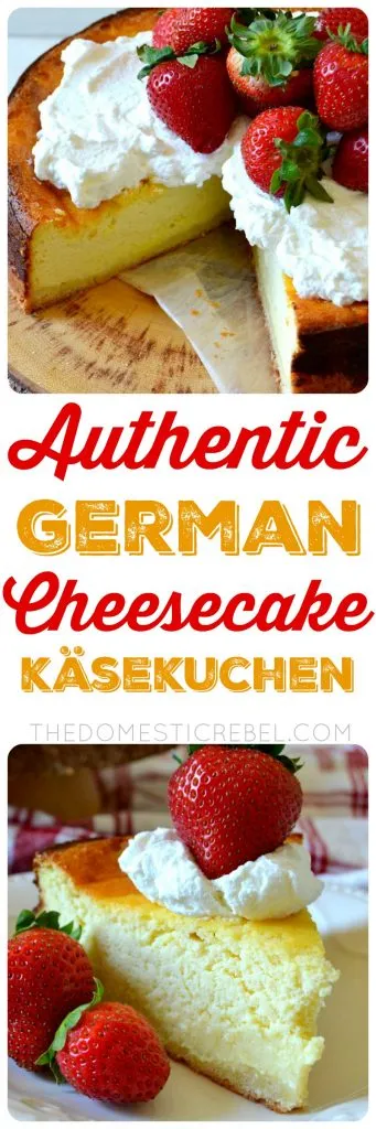 Collage: Mehrere Ansichten eines authentischen deutschen Protein Käsekuchens, der Leichtigkeit und Geschmack betont