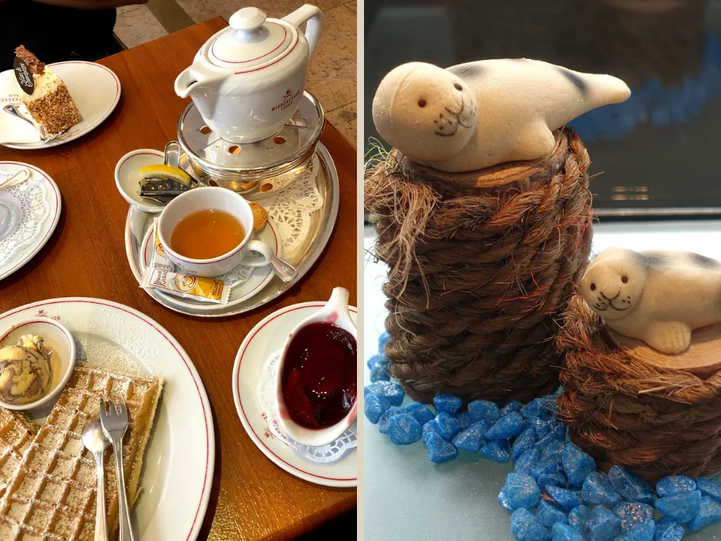Das berühmte Café Niederegger in Lübeck, bekannt für Marzipan