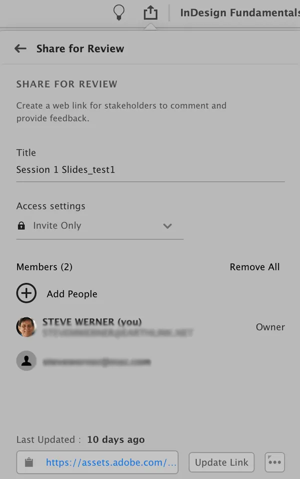 Das Fenster &quot;Zur Überprüfung freigeben&quot; in InDesign zur Verwaltung des Dokumentenprüfungsprozesses