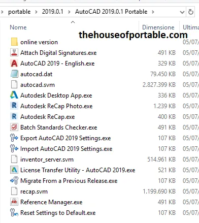 Dateipakete für AutoCAD 2019 Portable