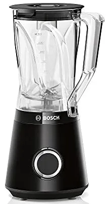 Der Bosch Serie 4 VitaPower Standmixer mit einem eleganten Behälterdesign und hochwertigem Stellrad.