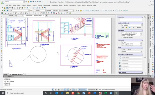 Der klassische DraftSight-Arbeitsbereich, ähnlich der gewohnten AutoCAD-Ansicht