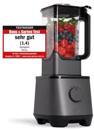 Der minimalistisch designte Springlane Kitchen Hanno Standmixer in Schwarz.