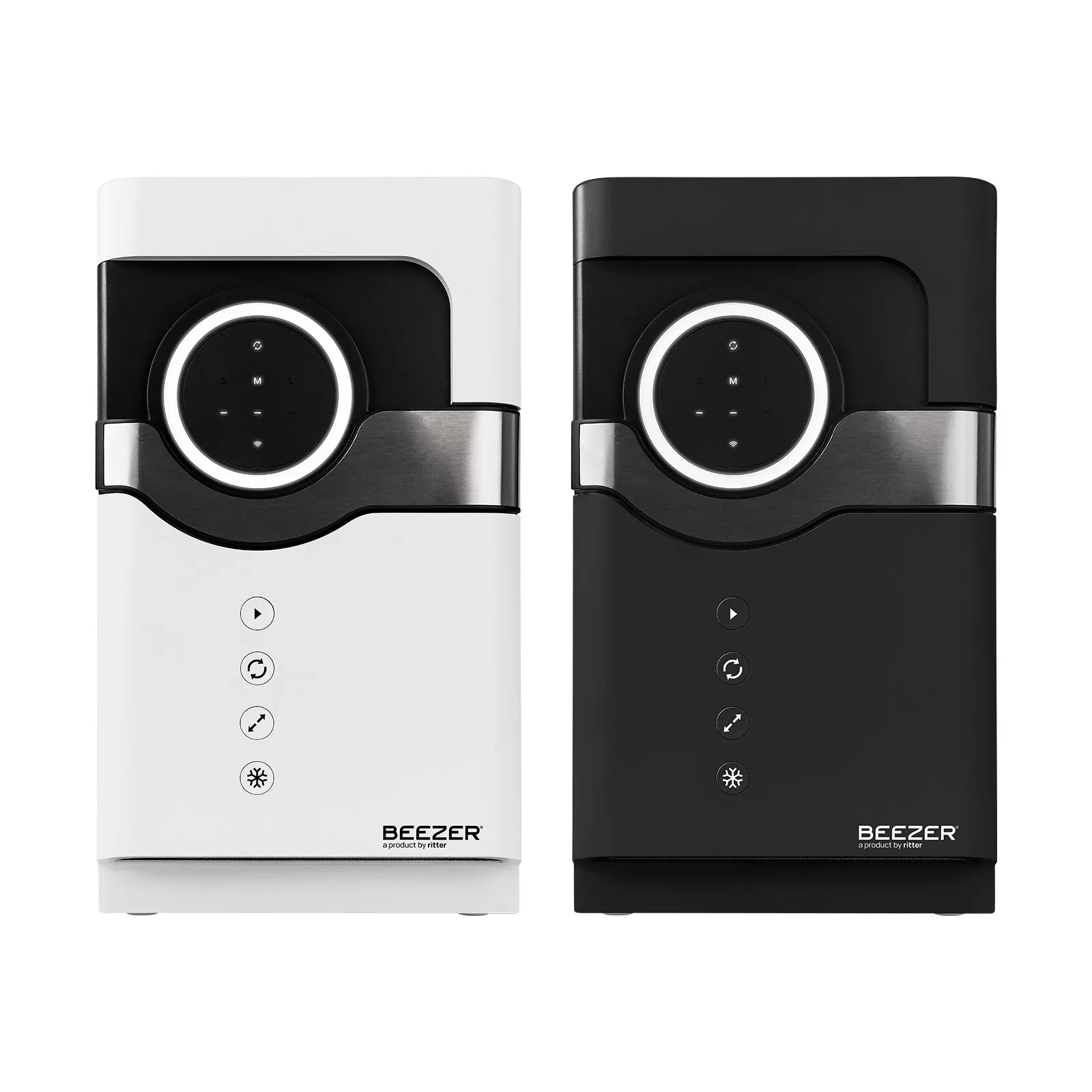 Der schwarze BEEZER Getränkekühler, der innerhalb weniger Minuten Getränke kühlt.