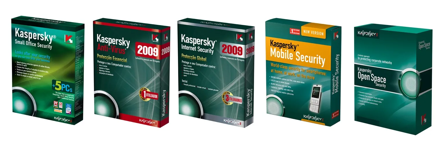 Design der Kaspersky Sicherheitssoftware 2008 Produktbox.