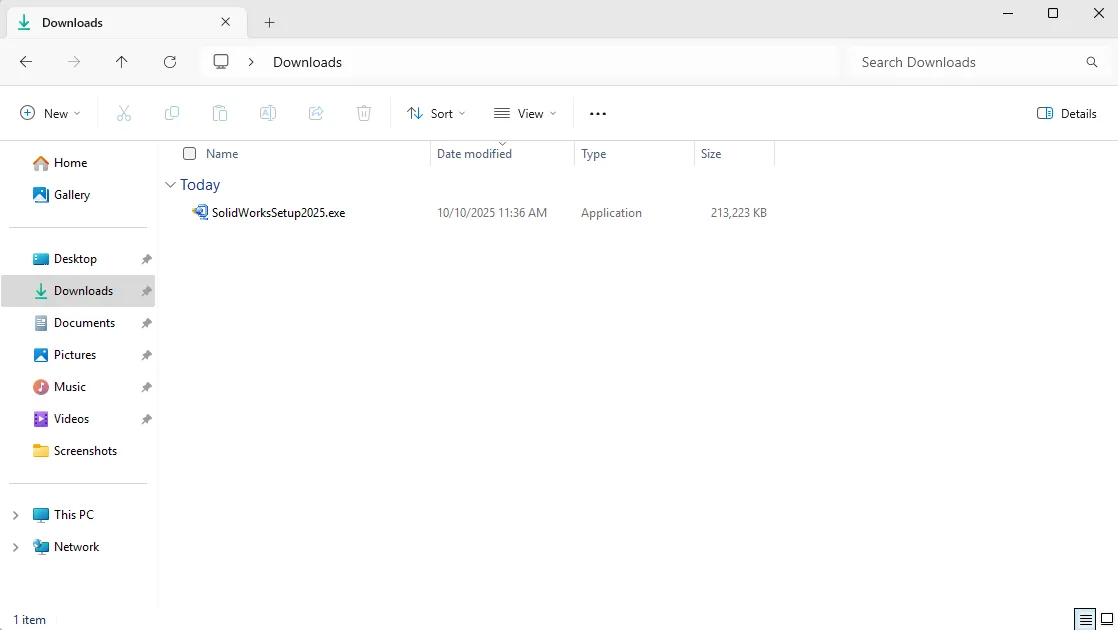 Dialogfeld zum Entpacken der SolidWorks Installationsdateien