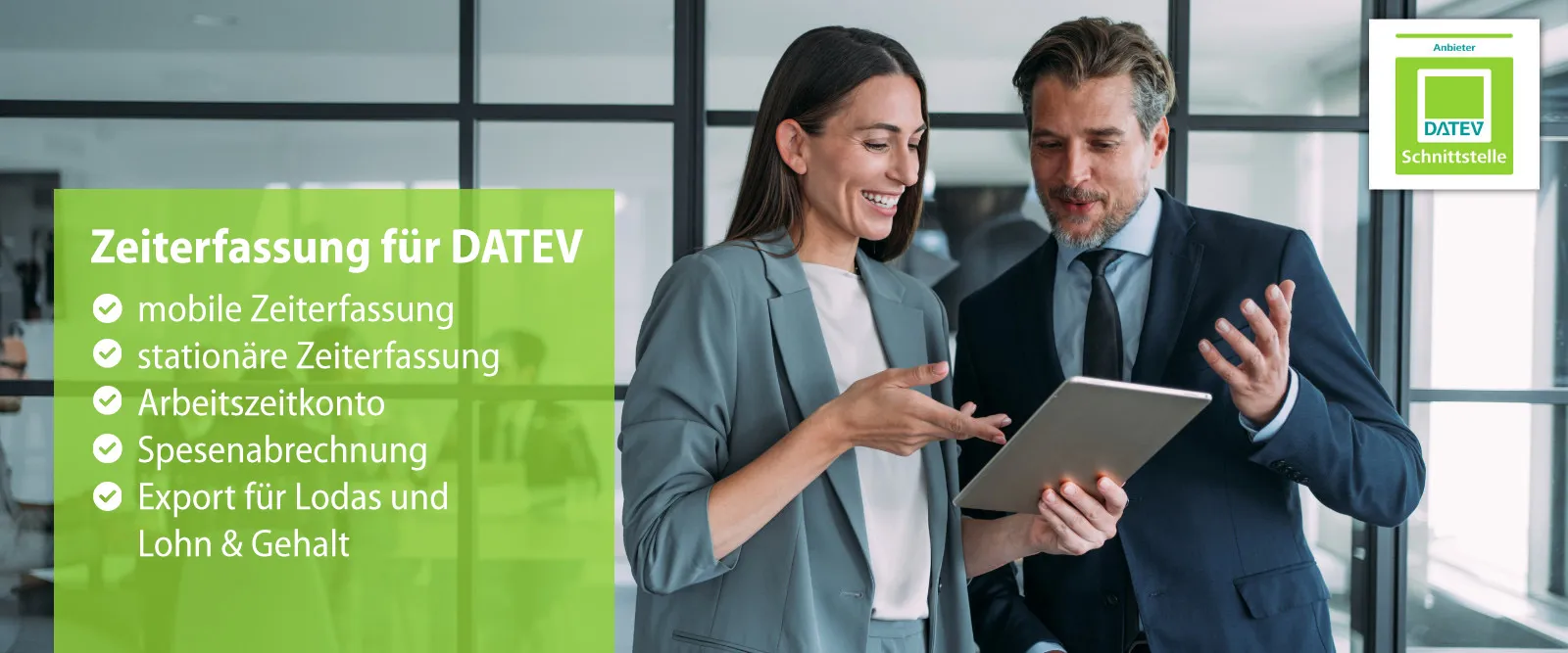 Digitale Zeiterfassung für DATEV Lohn und Gehalt und Lodas Integration