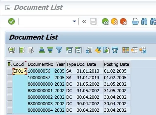 Doppelklick auf einen Beleg in der Liste zum Öffnen und Bearbeiten
