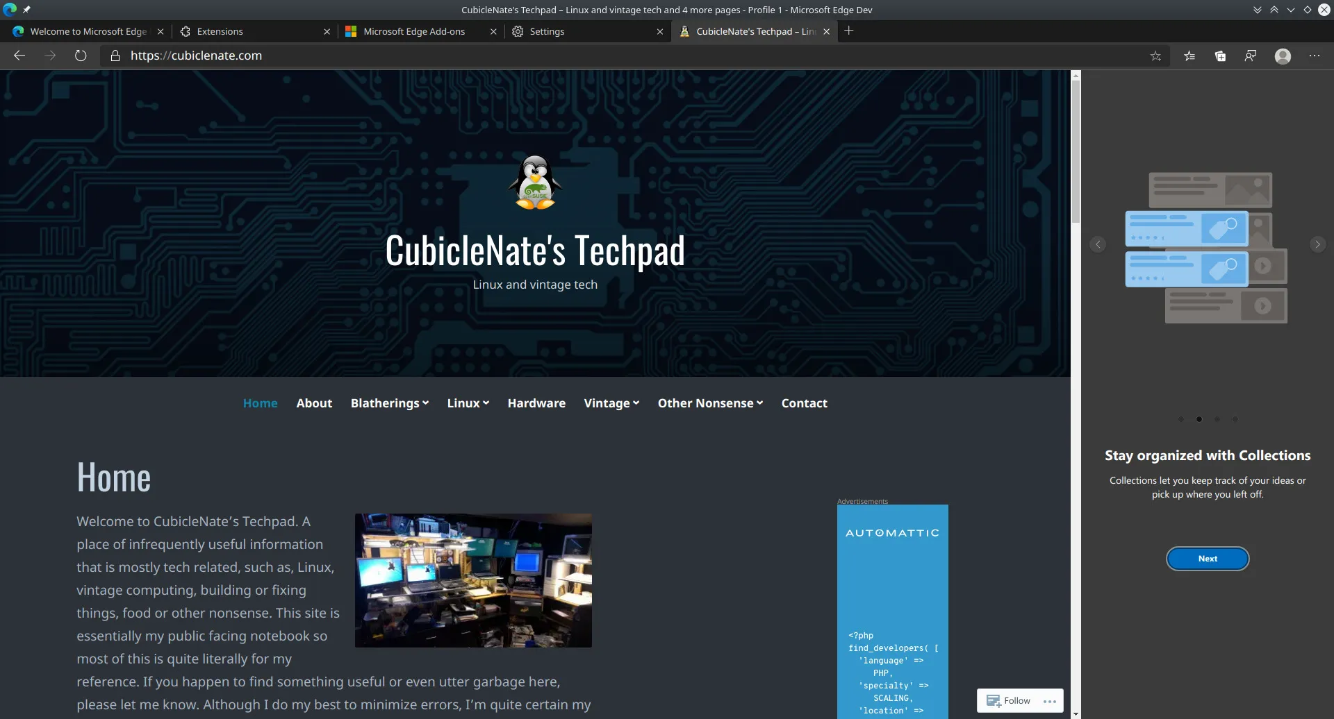 Edge-Sammlungen: Inhalte organisieren