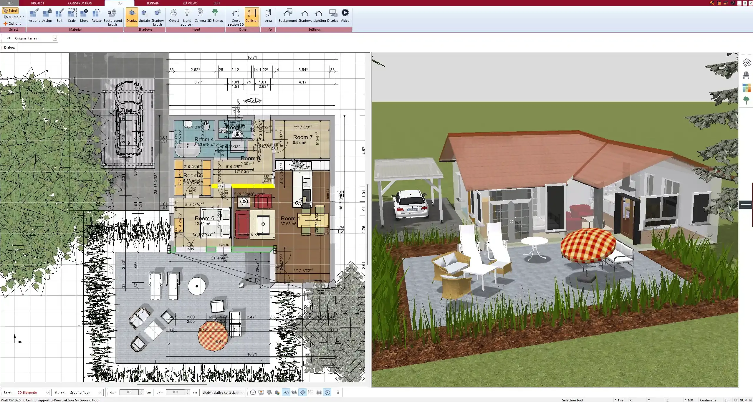 Ein Arcon CAD Projekt nahtlos in Plan7Architect bearbeitet, ohne Konvertierung.
