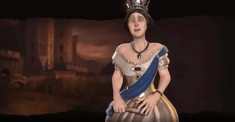 Ein GIF, das die lebendigen und ausdrucksstarken Animationen eines Anführers in Civilization VI zeigt.