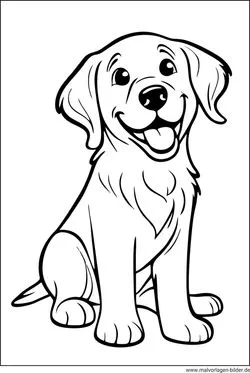 Ein majestätischer Golden Retriever sitzt ruhig und wartet darauf, seine Farben zu erhalten