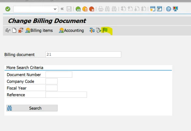 Ein Screenshot des SAP VF02-Bildschirms, der die Verkaufsbelegübersicht zeigt, mit einem hervorgehobenen Bereich, der auf die Rechnungsnummer und den Status der Übertragung hinweist.