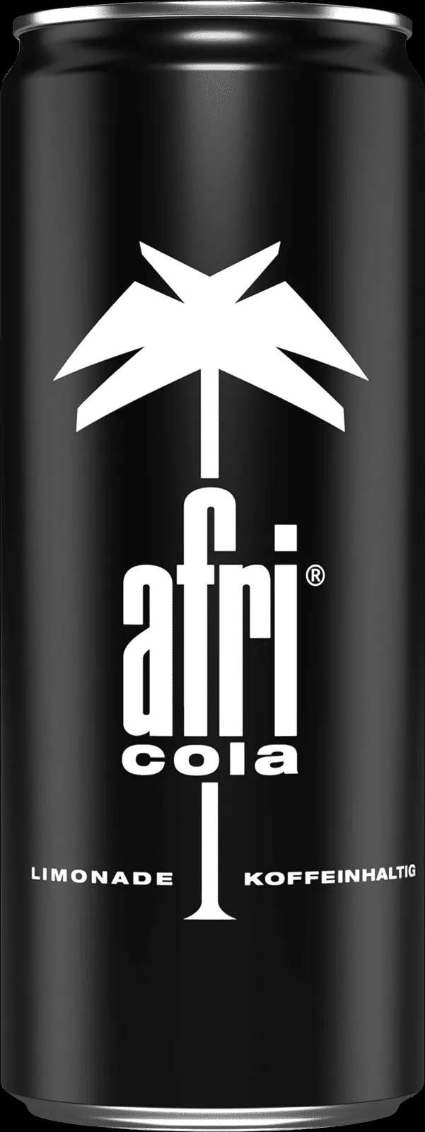 Eine Auswahl an Afri Cola Produkten, darunter die klassische Afri Cola, Afri Cola Mix und Afri Cola Energy Dosen