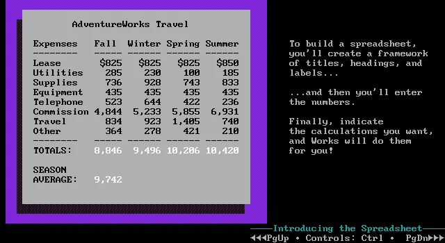 Einführung in Tabellenkalkulationen mit Microsoft Works, Teil 2