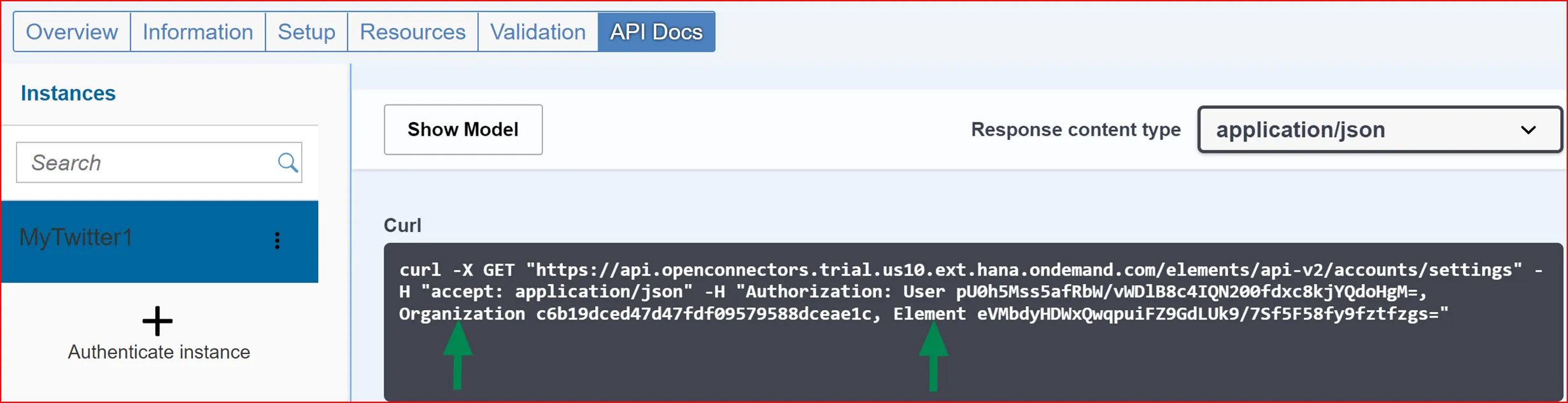 Erfolgreicher Test des Twitter-Konnektors in SAP Open Connectors