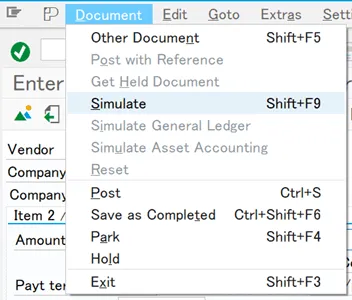 Ergebnis der Belegsimulation in SAP F-02, mit und ohne automatischer Steuerberechnung