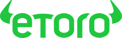 eToro Bitcoin Krypto Börse Logo mit Fokus auf Social Trading und über 130 Kryptowährungen