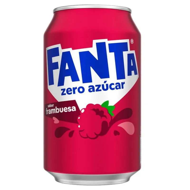 Fanta Himbeergeschmack ohne Zucker in 33 cl Dosen