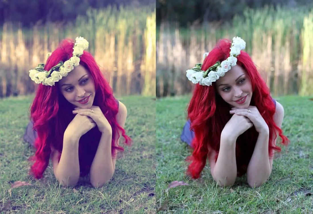 Fantasy: Kostenlose Photoshop Action für Porträts, die bunte Fantasy-Tönung für Facebook und Instagram bietet