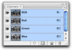 Fehlende Kanäle-Palette in Elements 9 im Vergleich zu Photoshop