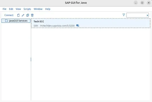 Fertiggestelltes Setup im SAP Logon Pad