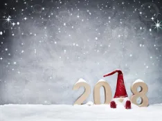 Festliche Weihnachtskarte mit Schneeflocken und frohen Feiertagsgrüßen, als Symbol für den erfolgreichen Jahresabschluss mit Lexware buchhalter 2017