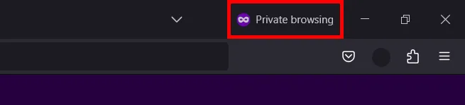 Firefox privater Modus auf Windows 11 mit lila Maskensymbol