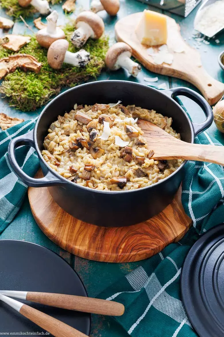 Frische Champignons, bereit für die Zubereitung des Risottos