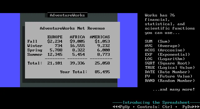 Funktionen und Formeln in Microsoft Works Tabellen